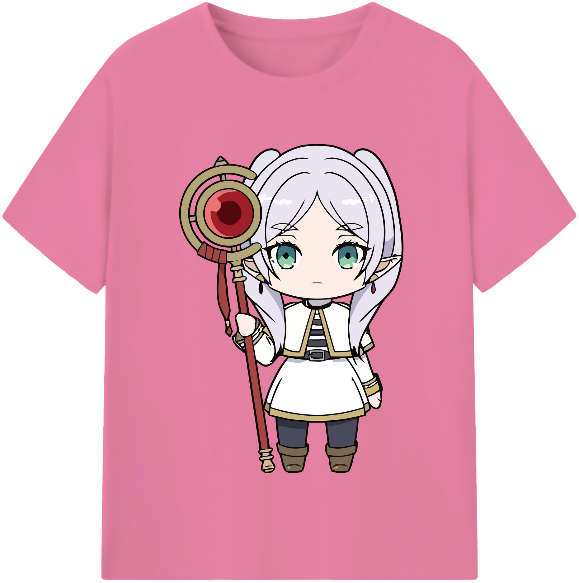 （画像用） 葬送のフリーレン Frieren 綿100％半袖Tシャツ（フロントプリント）